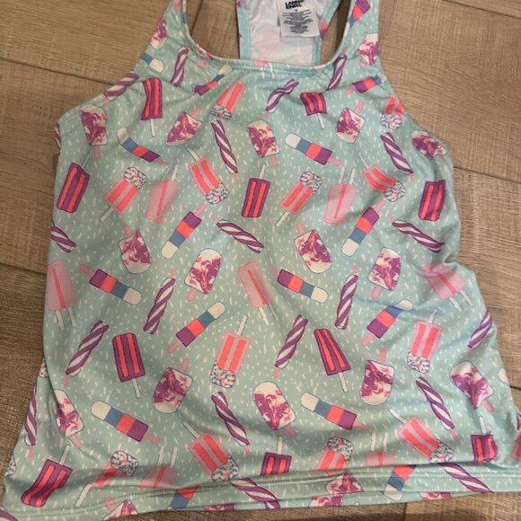 LANDS END GIRLS SIZE 14 2 PIECE TANKINI SWIM SUIT ICE CREAM POPSICLES - Picture 2 of 8